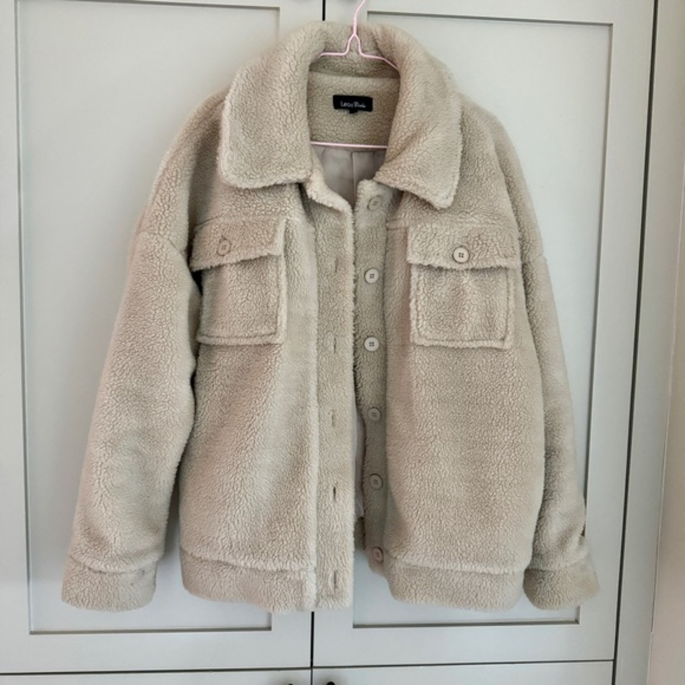 Lea & Viola Teddy Jacket cream over size